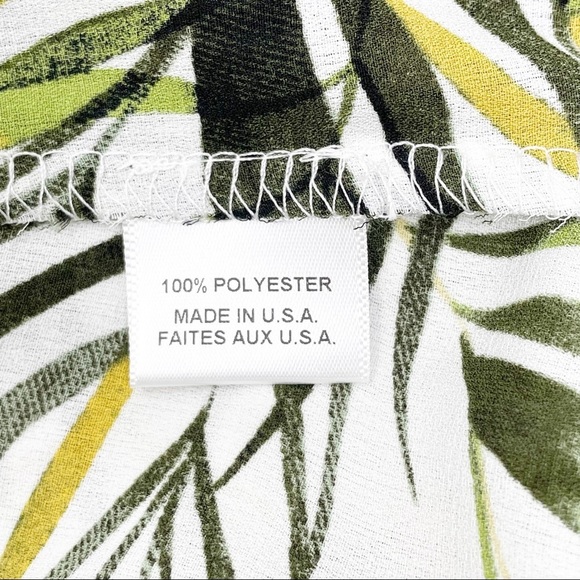 MISA Los Angeles Inca Palm Print Shorts Ruffle Hem Relaxed Fit White Green XS - Picture 12 of 13